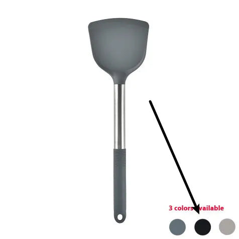 Silicone Kitchenware 12-Piece Set with Rotating Storage Bucket, including Ladel, Spatula, Colander Claw, and Food Clip for Non-Stick Cookware