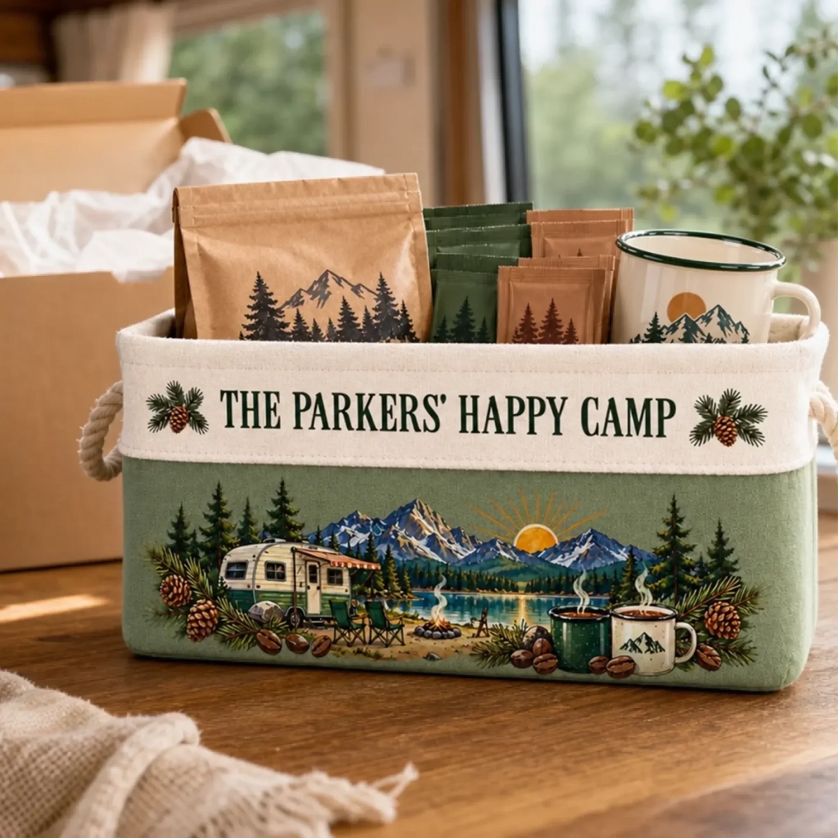 Custom Name Camping Gifts For Campers - Personalized Storage Basket ...