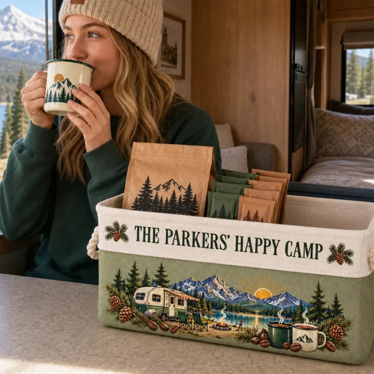 Custom Name Camping Gifts For Campers - Personalized Storage Basket ...