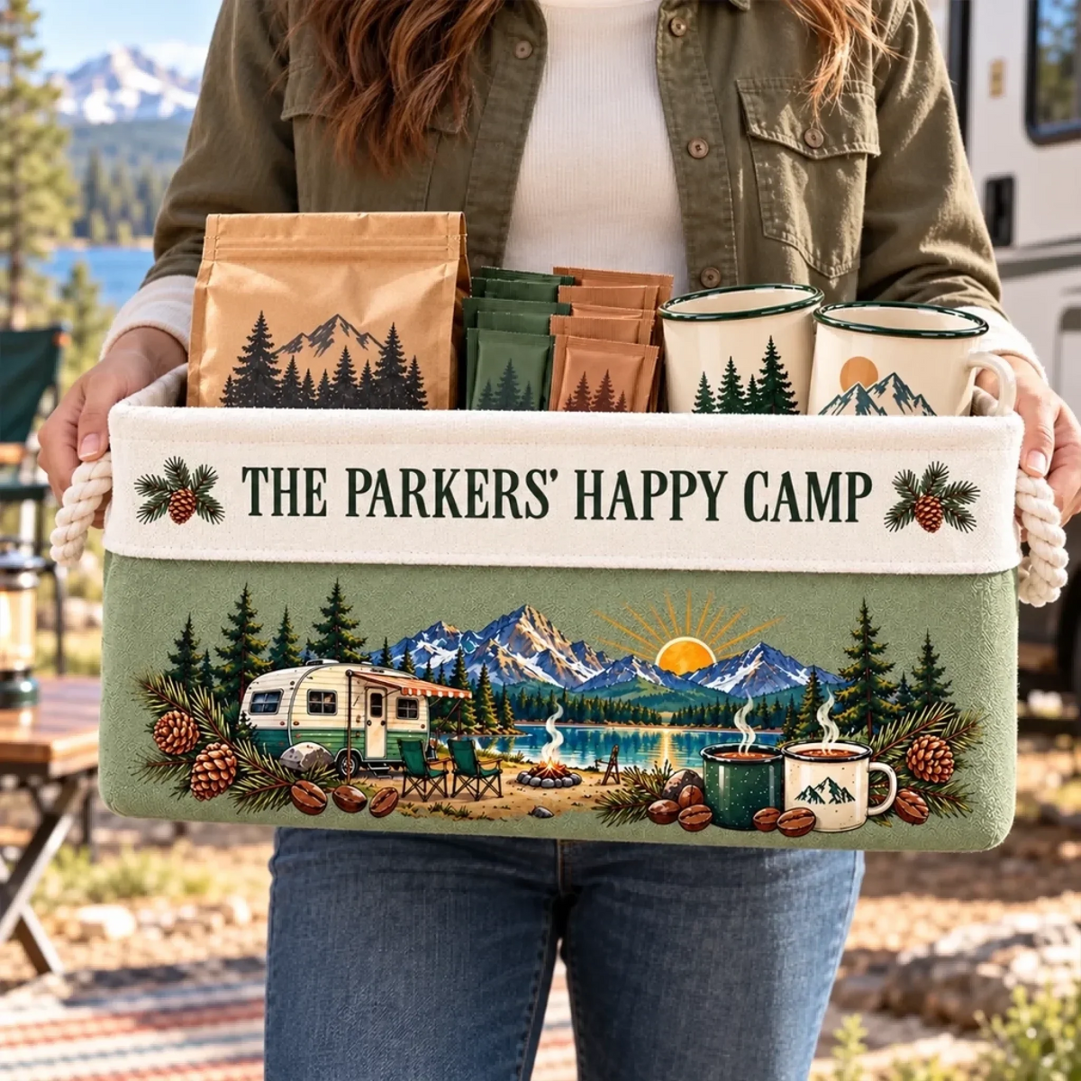 Custom Name Camping Gifts For Campers - Personalized Storage Basket ...