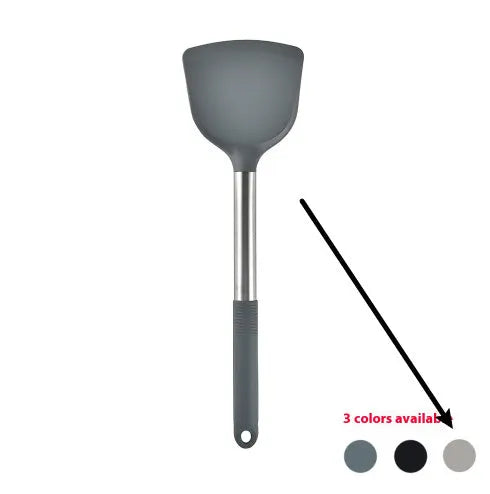 Silicone Kitchenware 12-Piece Set with Rotating Storage Bucket, including Ladel, Spatula, Colander Claw, and Food Clip for Non-Stick Cookware