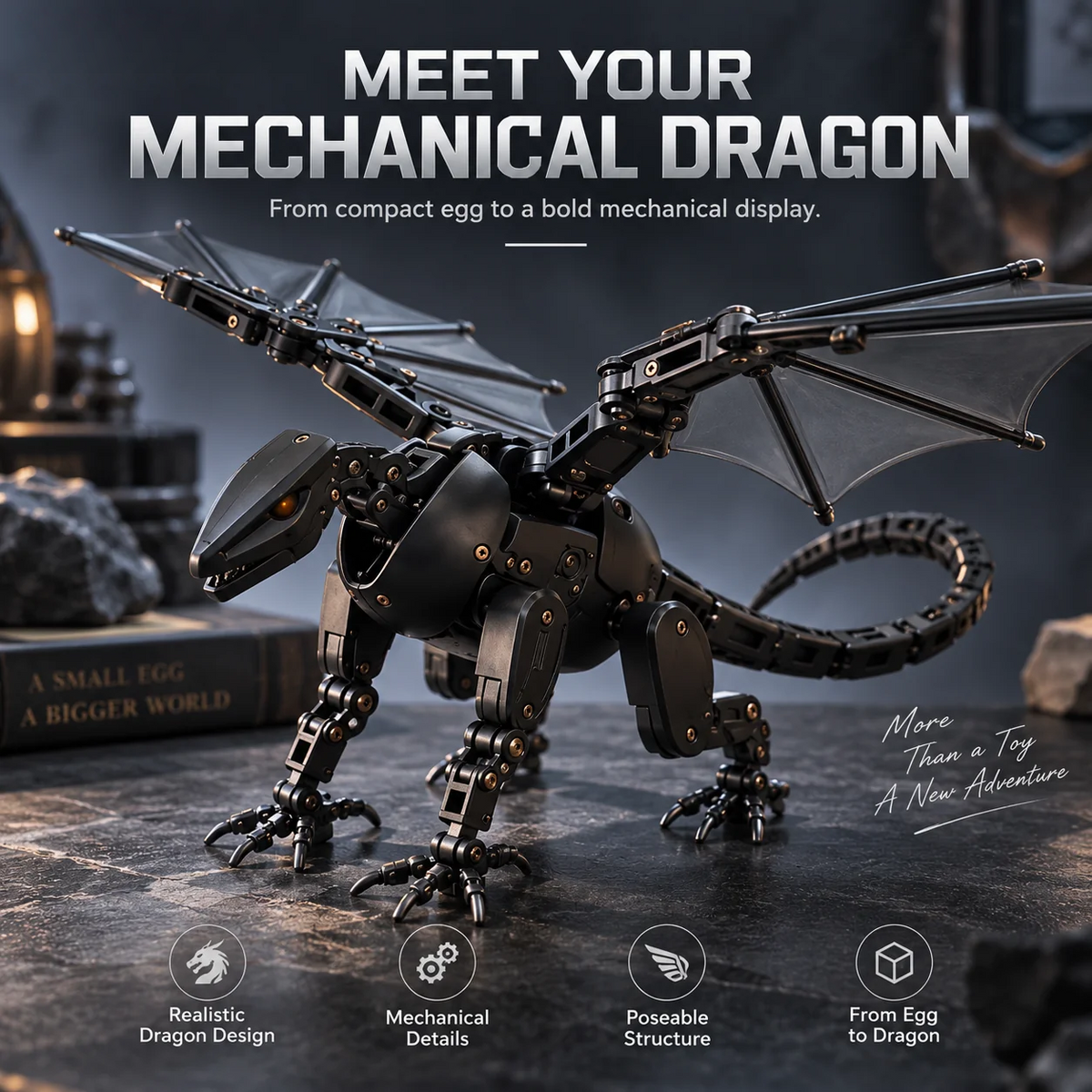 🐉🥚 DragonMorph – Egg to Dragon Transforming Mechanical Toy