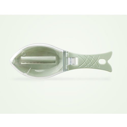 Mess-Free Fish Scaler with Collection Lid - Fish Shaped Scale Remover Tool for Quick Kitchen Prep - Manual Scraper Gadget with Hanging Hole