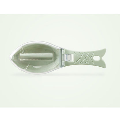 Mess-Free Fish Scaler with Collection Lid - Fish Shaped Scale Remover Tool for Quick Kitchen Prep - Manual Scraper Gadget with Hanging Hole