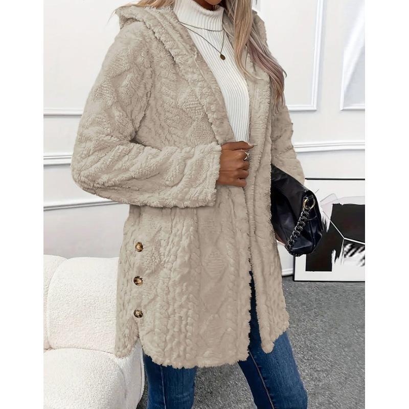 Women's Hooded Double-Sided Fleece Cardigan Long Sleeve Casual Warm Outerwear 🧥
