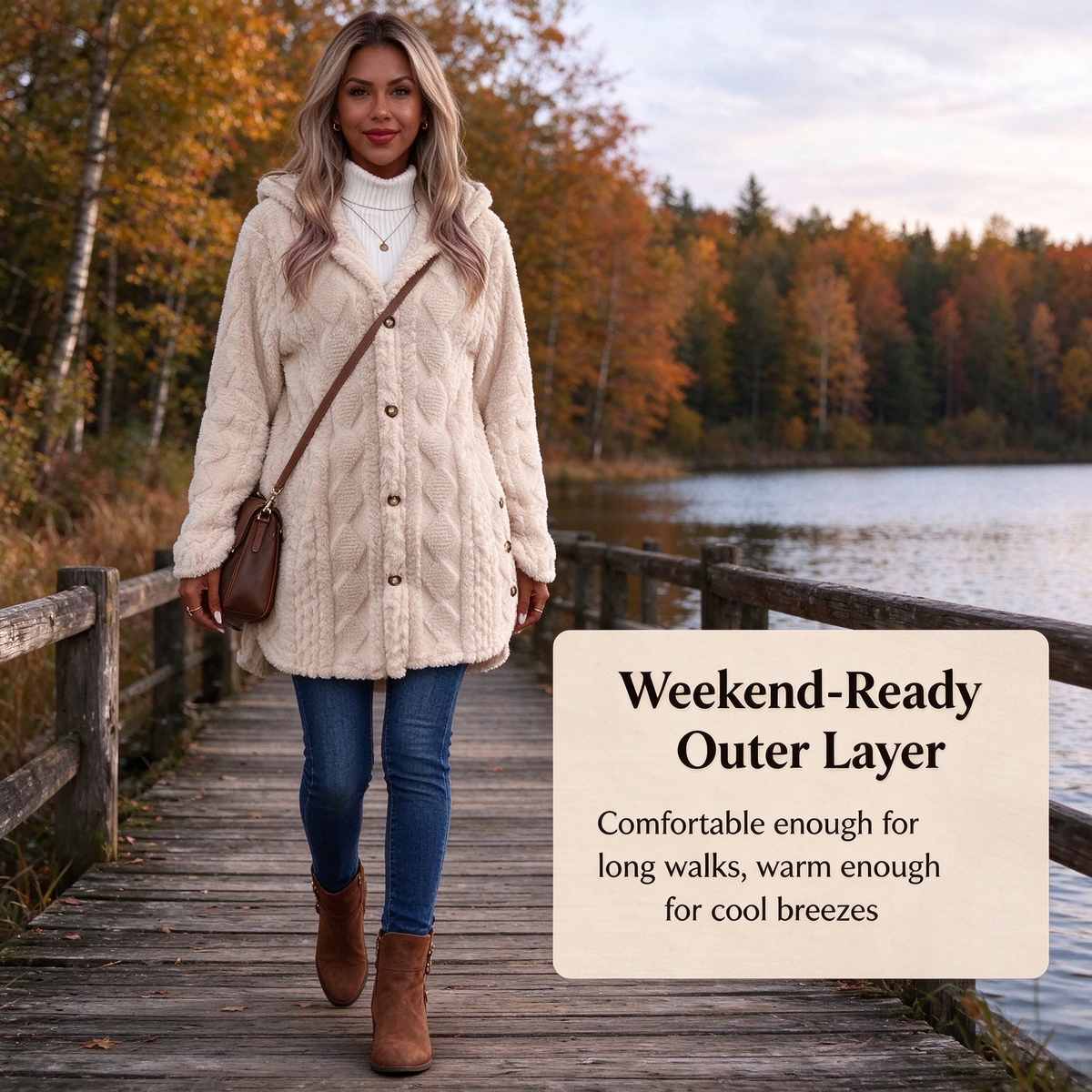 Women's Hooded Double-Sided Fleece Cardigan Long Sleeve Casual Warm Outerwear 🧥