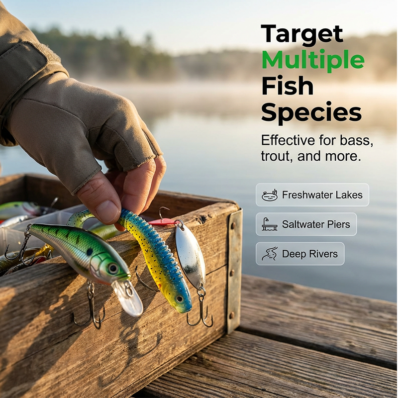 📢📢 50% OFF! Fishing Lure Kit – Hard & Soft Baits with Organized Tackle ...