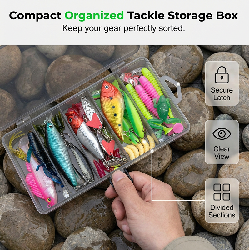 📢📢 50% OFF! Fishing Lure Kit – Hard & Soft Baits with Organized Tackle ...