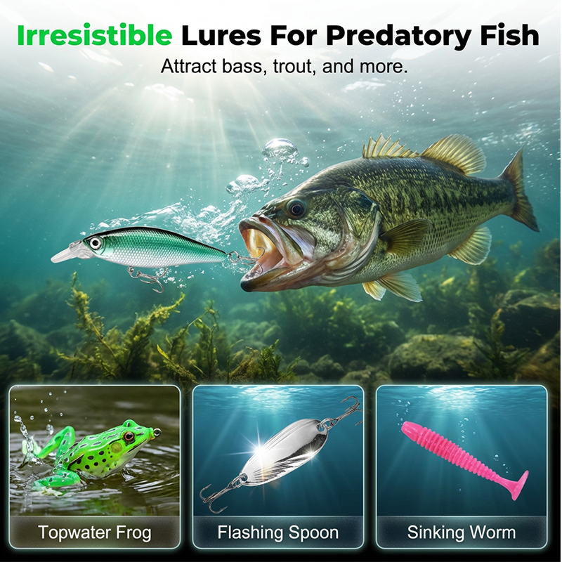 📢📢 50% OFF! Fishing Lure Kit – Hard & Soft Baits with Organized Tackle ...