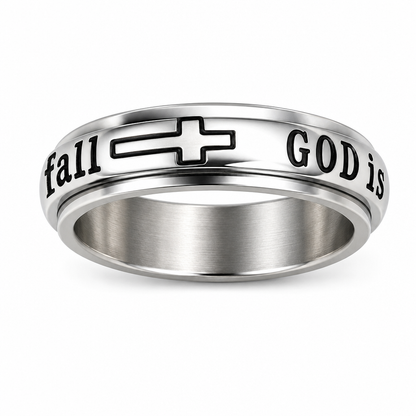 ✨ Silver Titanium Spinner Ring – "God Is Within Her" engraving ✨